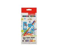 Bruynzeel Kids crayon de couleur TWIN POINT étui carton 12 pièces