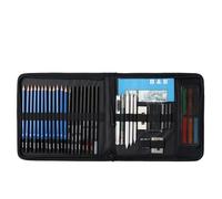 Crayons De Dessin, Ensemble De Croquis Artistiques, Fournitures, Kit Complet D'artiste Comprenant Un Bloc De Croquis Au Charbon De Bois Pastel, Étui De Transport À Fermeture Éclair Hb-Tz72