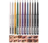Crayons de doublure en gel, ensemble de doublures pour les yeux | 12 couleurs crayons d'à paupières imperméables,Ensemble cosmétique de maquillage professionnel, stylos en gel à preuves de masse
