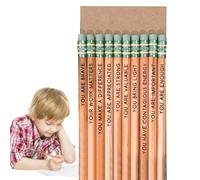 Crayons de motivation - Crayons drôles, ensemble de crayons d"affirmation | 10 crayons avec des phrases positives qui encouragent, matériel de rentrée scolaire pour enfants, élèves, récompense en