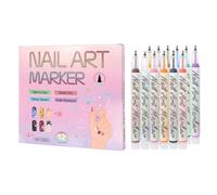 Crayons de peinture à ongles pour filles - 12 couleurs - Séchage rapide - Étanche - 0,7 mm - Pour filles acryliques - Pour modeler, pointiller, dessiner et dessiner à la maison - Beauté et corps