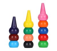 Crayons de Peinture Colorés en Paraffine, 12 Couleurs, Poignée 3D pour Enseigner aux Enfants les Couleurs, Outil de Graffiti Non Toxique