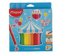 Crayons De Trois Couleurs De 18 Couleurs, Maped Color Pep's Jumbo, Épaissis, Grille D'impact