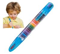 Crayons empilables 20 en 1 arc-en- (lot de 4) - Gâteaux à l'huile pour | Crayons de couleur avec mines remplaçables style scolaire, cadeau d'art créatif à côté du dessin et travaux manuels