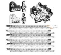 Crayons En Bois,Crayons à Notes de Musique avec Gommes | Fournitures De Bureau À Thème Musical Ludique Pour Écrire Dessiner Et La Classe De Mathématiques Des Élèves Du