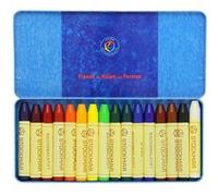 Crayons en cire d'abeille - assortiment 16 couleurs - métal STOCKMAR G