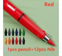 Crayons Éternels Sans Encre Pour Documents,Nouvelle Technologie,Crayon Illimité Kawaii,École D'art,Croquis De Peinture,Papeterie,12 Pièces,13 Pièces - Type Red