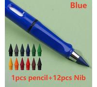 Crayons Éternels Sans Encre Pour Documents,Nouvelle Technologie,Crayon Illimité Kawaii,École D'art,Croquis De Peinture,Papeterie,12 Pièces,13 Pièces - Type Blue