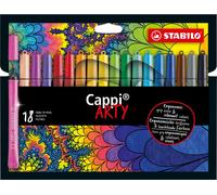 Crayons-feutres avec bague de capuchon - STABILO Cappi - ARTY - Pack de 18 - avec 18 couleurs différentes