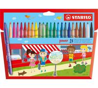 Crayons-feutres - STABILO power - paquet de 24 - avec 24 couleurs différentes
