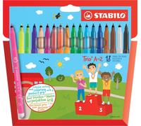 Crayons-feutres - STABILO Trio A-Z - Pack de 18 - avec 18 couleurs différentes