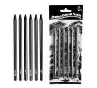Crayons Fusain, Crayon de Charbon, Fusains Pour Dessin, Crayon de Croquis, Croquis Dessin Charbon, Pour La Peinture à L'huile, Le Design Artistique, Le Croquis, 6 Pièces(2 Soft+2 Medium+2 Hard)