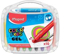 Crayons Gel Aquarellables - 10 Craies De Coloriage Tendres - En Plastique + Système Twist Qui Garde Les Mains Propres - Couleurs Très Vives Et Grand Pouvoir Couvrant - Valisette Plastique