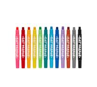 Crayons gel Ooly Cat Parade pour enfants et adultes - Lot de 12 crayons de couleur arc-en-ciel pour surfaces en verre et en papier avec capuchons