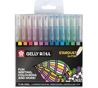 Crayons gel pailletés - Sakura - Gelly Roll Stardust Glitter - Set de 12 - Encre gel fine - Pailleté