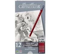 Crayons graphite - 12 pièces 9B/8B/7B/6B/5B/4B/3B/2B/B/HB/F/2H - Boîte métal - Cretacolor Cleos