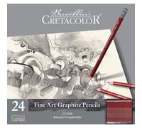 Crayons graphite - 24 pièces de HB à 9H - Boîte métal - Cretacolor Cleos