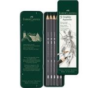 FABER-CASTELL 117805 - Set de crayons Graphite Aquarell, 5 pièces, contenu: HB, 2B, 4B, 6B, 8B