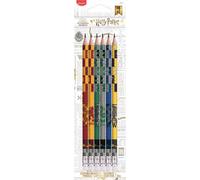 Maped Crayons graphite Black'Peps Harry Potter HB avec embout gomme – Lot de 6 pour dessin