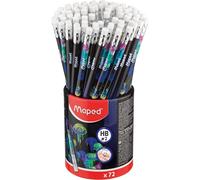 Crayons Graphite Deepsea Paradise - Crayons À Papier Hb Embout Gomme - Forme Triangulaire Ergonomique - Mine Résistante - Pot À Crayons Gris X72[Z36]