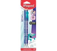 Maped – Crayons graphite KIDY LEARN – 2 HB2, guide-doigts Requin, dès 3 ans, couleurs vives