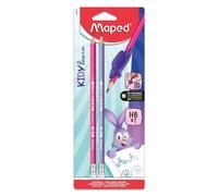 Maped – Crayons graphite KIDY LEARN – 2 HB2, guide-doigts Requin, dès 3 ans, couleurs vives