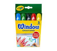 Crayons lavables pour vitres Crayola, fournitures artistiques pour vitres et vitres, couleurs assorties, lot de 5, cadeau pour gar ons et filles