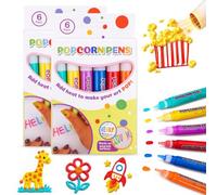 Crayons magiques à pop-corn, stylo artistique en relief 3D, stylos à | Stylos à pop-corn magiques, effet bulle activé par la chaleur, fonctionne sur la plupart des surfaces