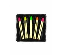 Crayons maquillages fluo - GENERIQUE - Lot de 5 - Couleurs jaune, vert, orange et rose - Effet lumineux