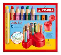 STABILO Woody 3 in 1 Multicolore 15 pièce(s)