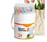 Crayons Pastels à l'Huile,24 Couleurs Ludiques Solubles à l'Eau et Mélangeables | Peinture à l'Huile Soluble pour et Activités Intérieures - Pour Garçons Filles Salle De ureau Voyage