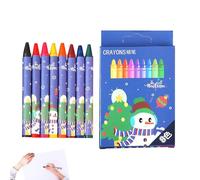 Crayons pour enfants - 8 pièces de fournitures d'art colorées de Noël, idéal pour la maternelle, les garçons et les filles, les activités en classe, les voyages, la peinture à la maison et les projets