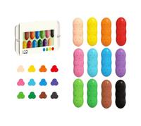 Crayons pour | Kit de crayons lavables | Fournitures d'art de coloriage préscolaire, 12 couleurs en forme de pois faciles à prendre en main pour l'école, la salle de classe, les voyages, les
