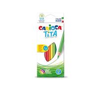 Carioca – Crayon de couleur Tita – couleurs brillantes assorties – 3 mm – Pack de 12