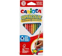 Crayons Triangulaires - CARIOCA - Supercolor - 12 Pcs - 100% Bois FSC - Ø 3,5 mm