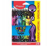 Crayons triangulaires ColorPeps Monster 18 couleurs Maped
