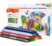 Crayons triangulaires en plastique DELI 24 couleurs