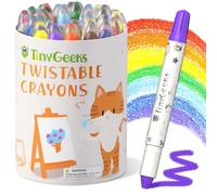 Crayons Twistables pour Tout-Petits - Lot de 24 - Non Toxiques - Lavables | Sans Taillage, Il Suffit de Tourner pour Révéler la Couleur, Stimule Imagination et Créativité sans Effort - 24 Pcs