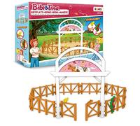 CRAZE Bibi Blocksberg und Tina Bibi & Tina Manège Set de Jeu Enclos pour Cheval Accessoire Chevaux & Cavalier Figurine Animaux Poney Jouet 24058, Multicolore