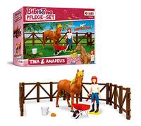 CRAZE Bibi & Tina Set de Figurines Jouets Set de Soins pour Chevaux Tina et Amadeus IN ccessoires 14134
