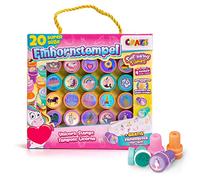 CRAZE Tampon Enfant LICORNE Tampon Encreur enfant Licorne Jouet Coffret de tampons enfants Différents motifs 4 couleurs Activité manuelle enfant 2 ans 29190