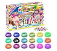 CRAZE Coffret Scoubidou - Kit Créatif Enfant avec 36 fils Scoubidous multicolores (pailletés, fluorescents, néon) + 30 perles et charms - Loisirs créatifs bracelets & bijoux