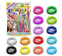 CRAZE Coffret Scoubidou XXL - Kit Scoubidou enfants avec 44 fils scoubidous en silicone (21m) - fil scoubidou multicolore, pailleté et fluorescent - Loisirs créatifs bracelets & bijoux