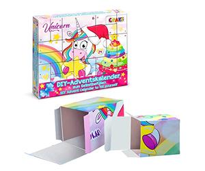 CRAZE DIY UNICORN Calendrier de l'Avent vide Calendrier de l'avent à remplir soi-même Motif Licorne Calendrier de l'avent 2022 Fille & Garçon 25321