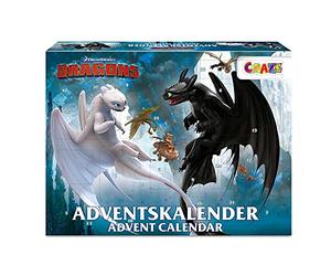 CRAZE Dragons 3 Calendrier de l'Avent Jouets 2021 Petits Cadeaux Calendrier Avent pour Enfants Figurine Dragons : Le Monde Caché 24645