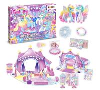 CRAZE GALUPY Calendrier de l'Avent 2026 Licorne avec 2 figurines exclusives | 24 éléments 3D pour créer un palais de glace GALUPY avec 2 licornes Rainbow Unicorn exclusives et leurs accessoires