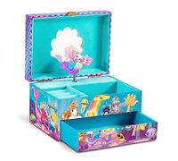 CRAZE Galupy Mermaid - Boîte à Bijoux musicale Fille avec Figurine de Licorne à Nageoire de Sirène et nombreux rangements, Boîte à musique Licorne