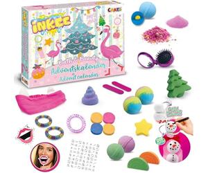 CRAZE INKEE Calendrier de l'Avent Jouets de Bain Boule de Bain & Bombe de Bain + Accessoires pour Cheveux Calendrier de Noël 2021 Cadeau Fille 32688 Multicolore