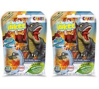 CRAZE INKEE DINOREX, Bombe de Bain Surprise Dino Boule de Bain Enfant avec Jouet Dinosaure à l'intérieur, Parfum Ice Tea pêche, testé dermatologiquement (Lot de 2)