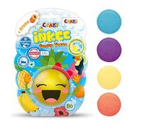 CRAZE INKEE Funny Faces Boule de Bain colorée senteur Abricot Bombe de Bain effervescente sur carte blister décorée Bain moussant enfant Jouet Bain Bébé 22450